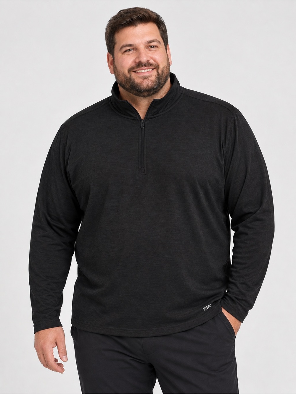 tek gear Men's Black 1/4-Zip Lightweight Shirt Jacket Size XXL
